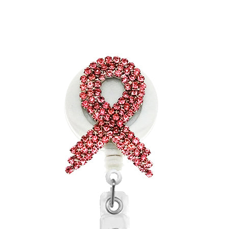 Breast Cancer Ribbon ID Badge Reel