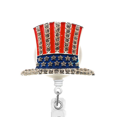 Patriotic Hat ID Badge Reel