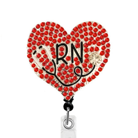 Stethscope Heart ID Badge Reel - SassyBadge