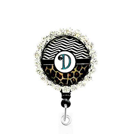 Sparkles Initial D1 ID Badge Reel