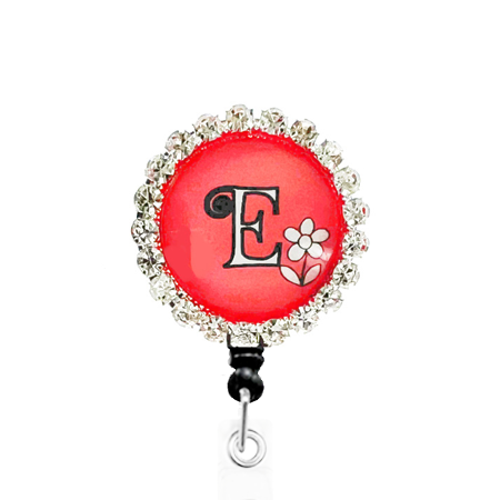 Sparkles Initial E1 ID Badge Reel