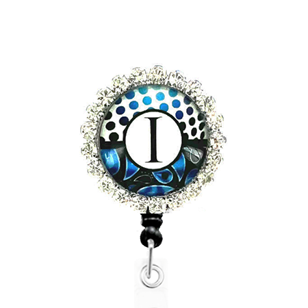 Sparkles Initial I1 ID Badge Reel