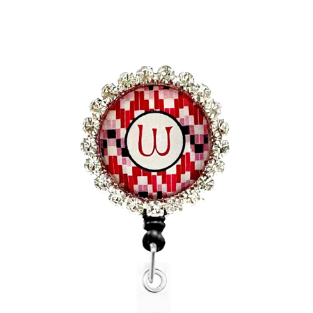 Sparkles Initial W1 ID Badge Reel