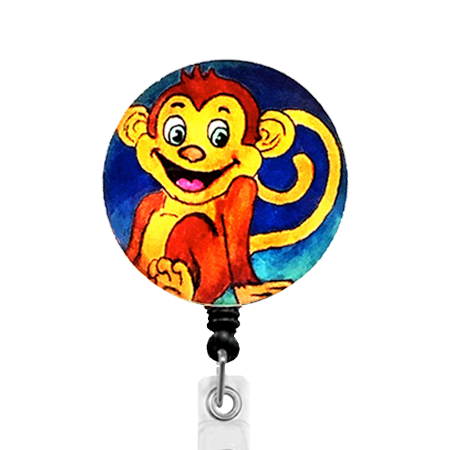 Whimsicals Monkey ID Badge Reel