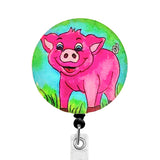 Whimsicals Pig ID Badge Reel