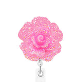 Pink Rose ID Badge Reel